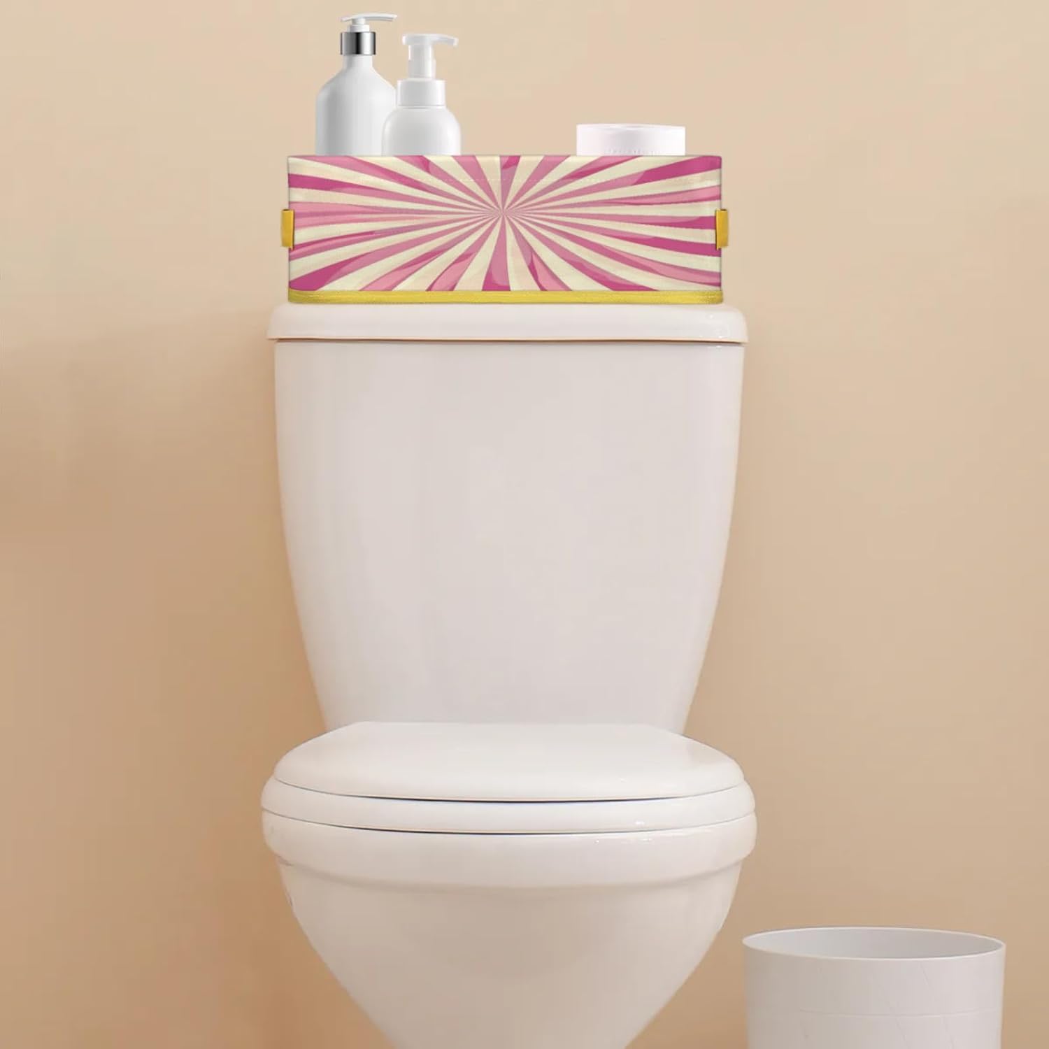 Chevrons Texture Toilet Tank Topper Basket Organizer