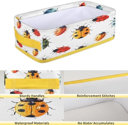 Cute Ladybird Toilet Paper Basket with Handles