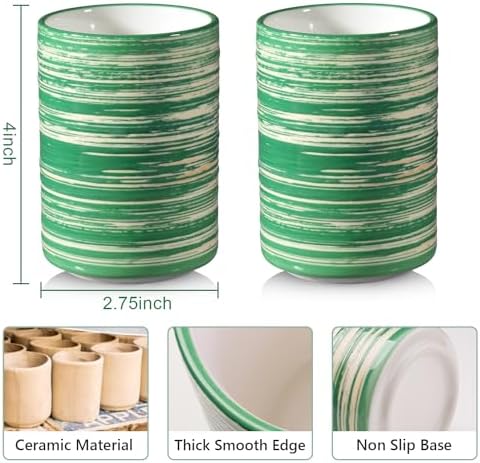BSICPRO Qtip Holder Set with Vanity Tray - Green