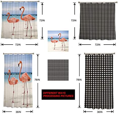 72 Sunset Beach Shower Curtain Set with 12 Hooks
