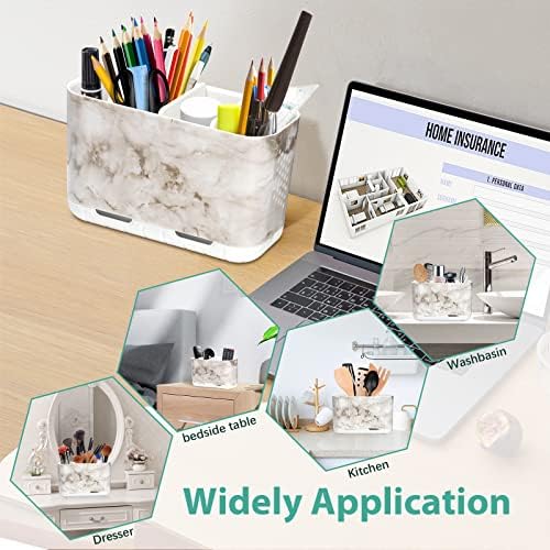 Boperzi 6-Slot Marble Toothbrush Holder with Drainage
