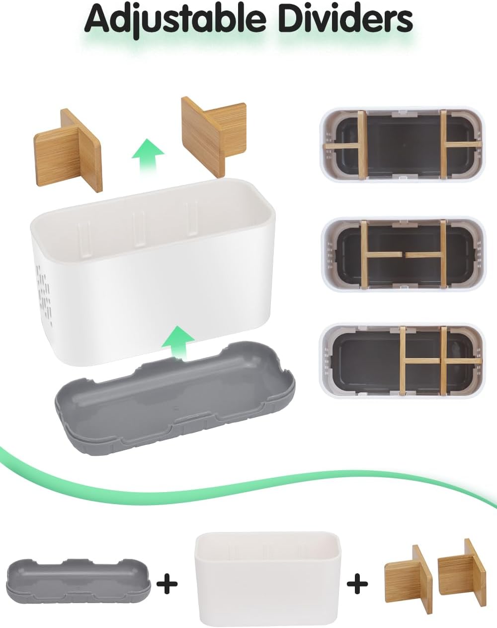 GFWARE Bamboo Toothbrush Holder with Drainage and Ventilation