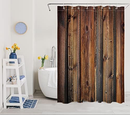 LB Western Brown Barn Door Shower Curtain Set 48x72 Inch