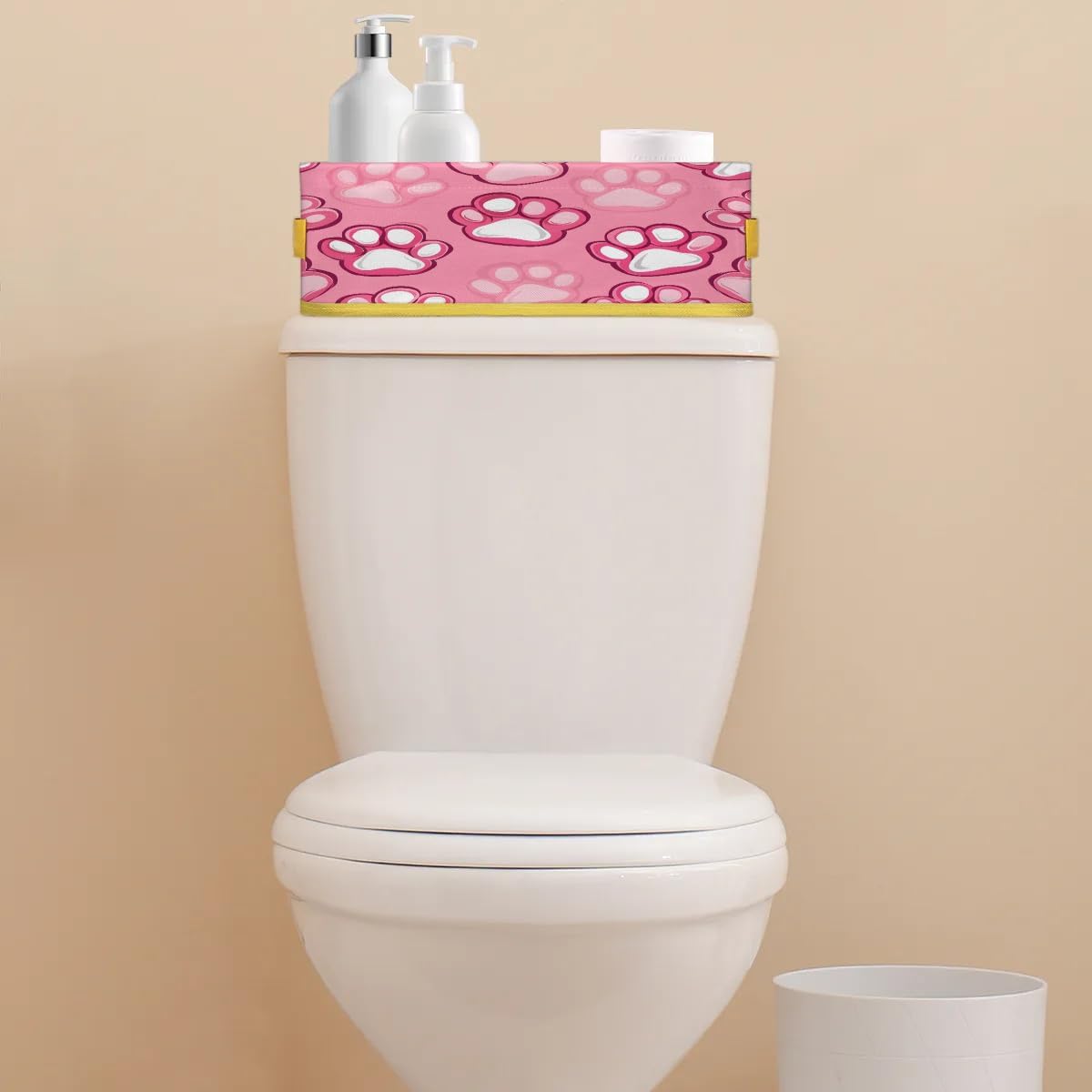 Tablerazzi Cat Dog Paw Toilet Paper Basket with Handle