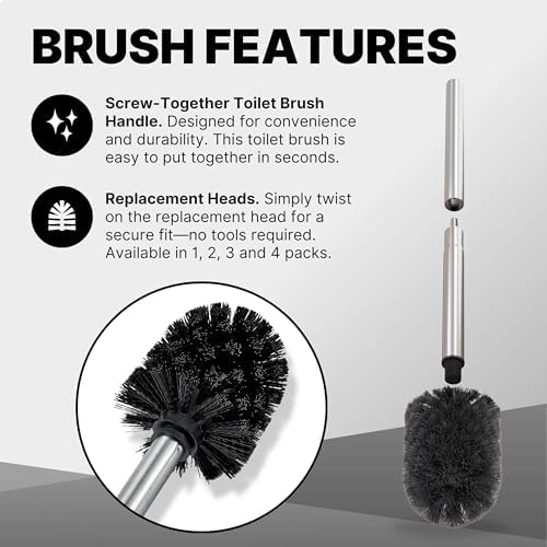 ToiletTree Chrome Toilet Brush with Lid and Holder