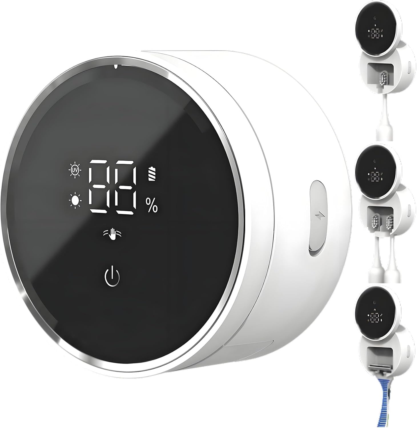 ZEZHOU Toothbrush Cleaner Dryer for Bathroom - Auto Sensor LED Display