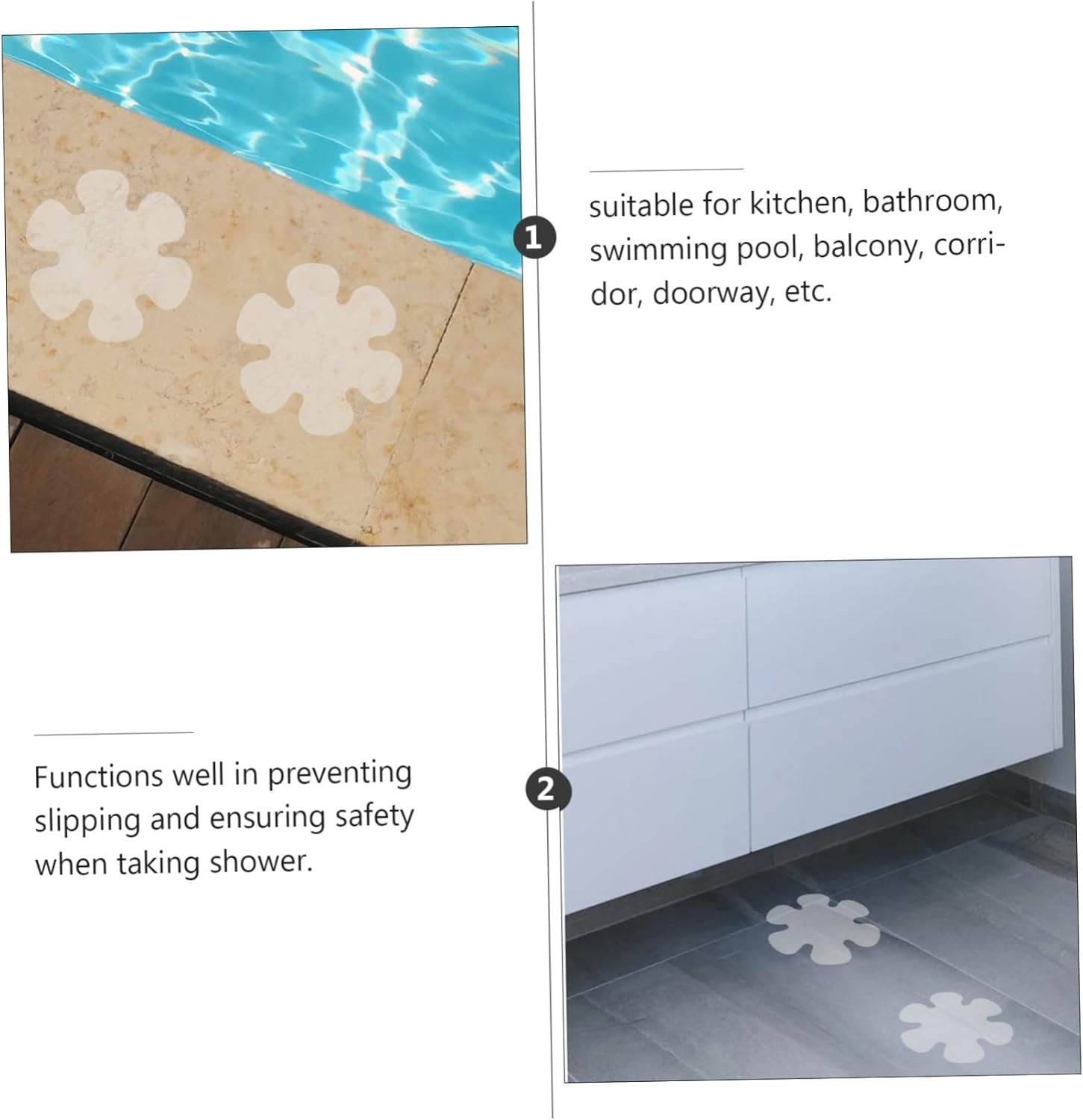 VOSAREA Flower-Shaped Non-Slip Floor Sticker for Bathroom