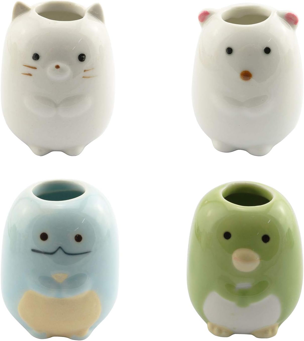 Tegg Mini Toothbrush Holder 4PCS Cute Animal Design
