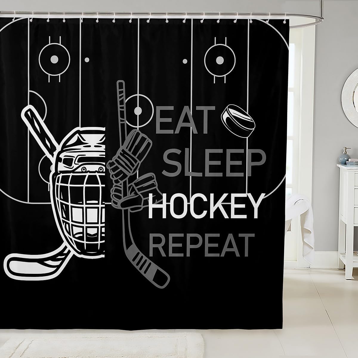 Feelyou Kids Hockey Shower Curtain 72x72 Set