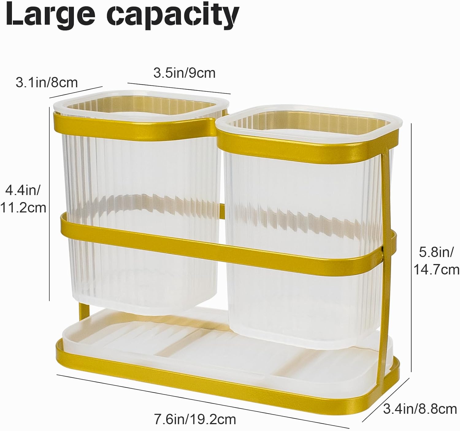VACONICO Gold Toothbrush Holders Set for Family Bathrooms