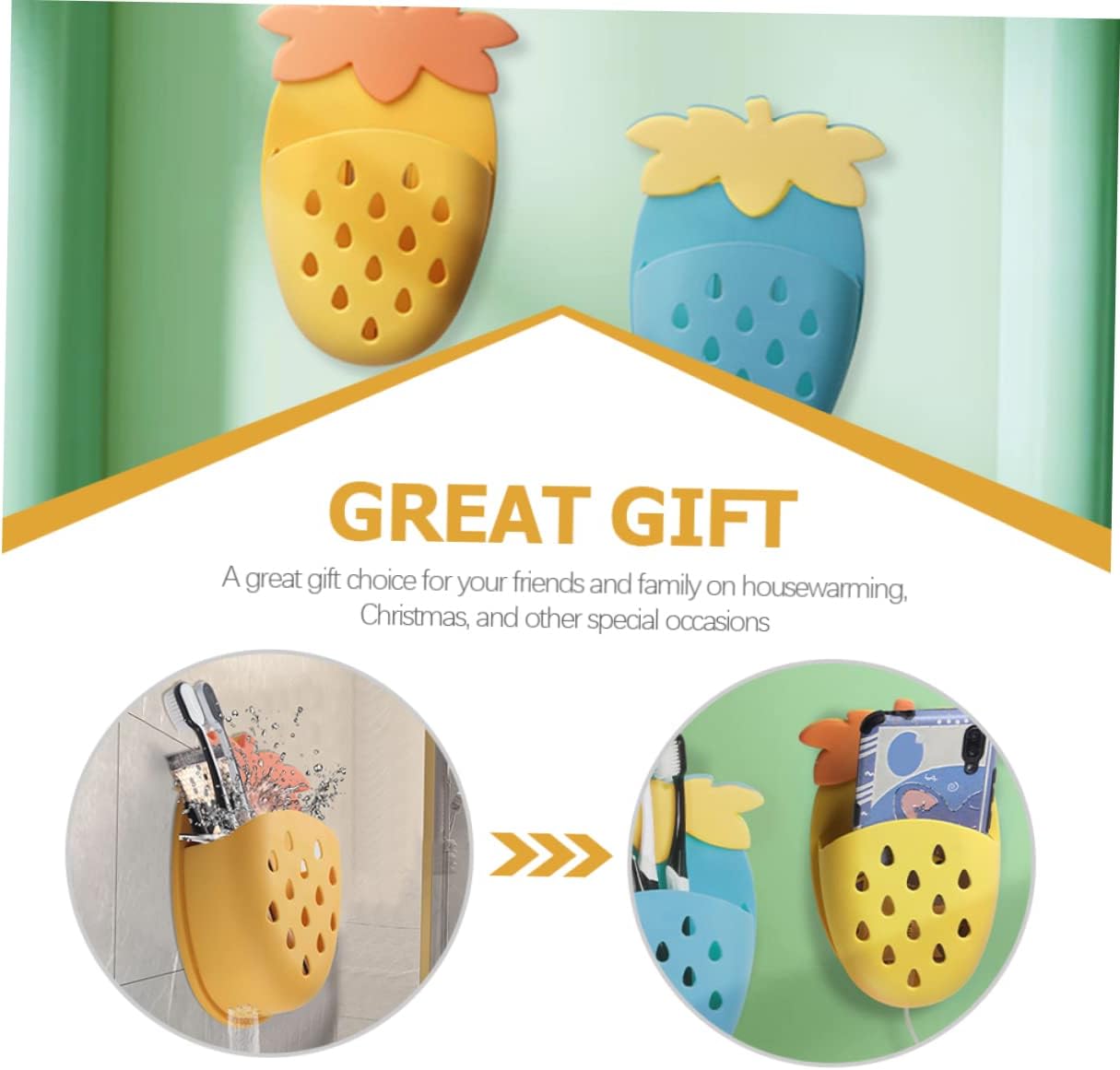 ULDIGI 2Pcs Draining Wall Organizer for Bathroom Storage