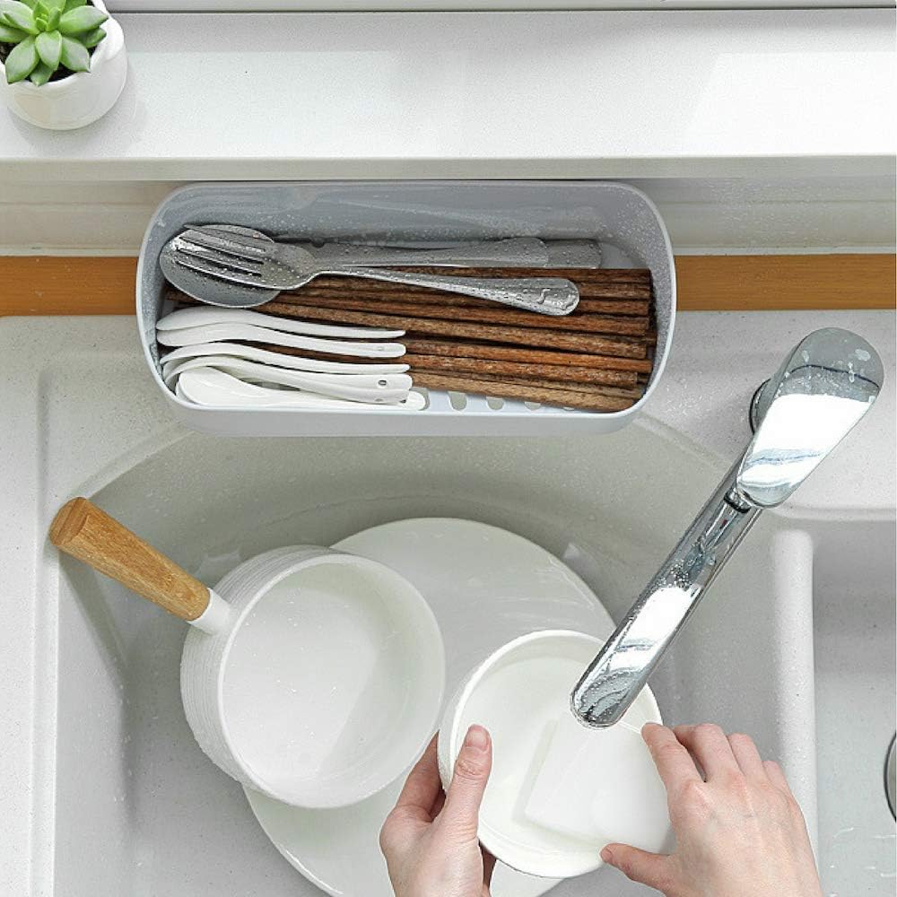 SUNFICON Adhesive Shower Caddy Wall Mounted Storage Rack Gray