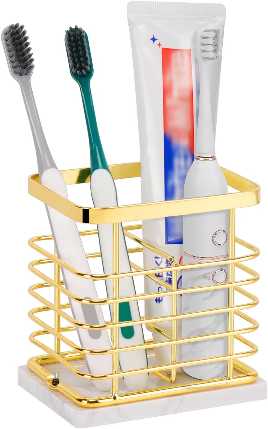 HarJue Luxury Toothbrush Holder with Marble Base
