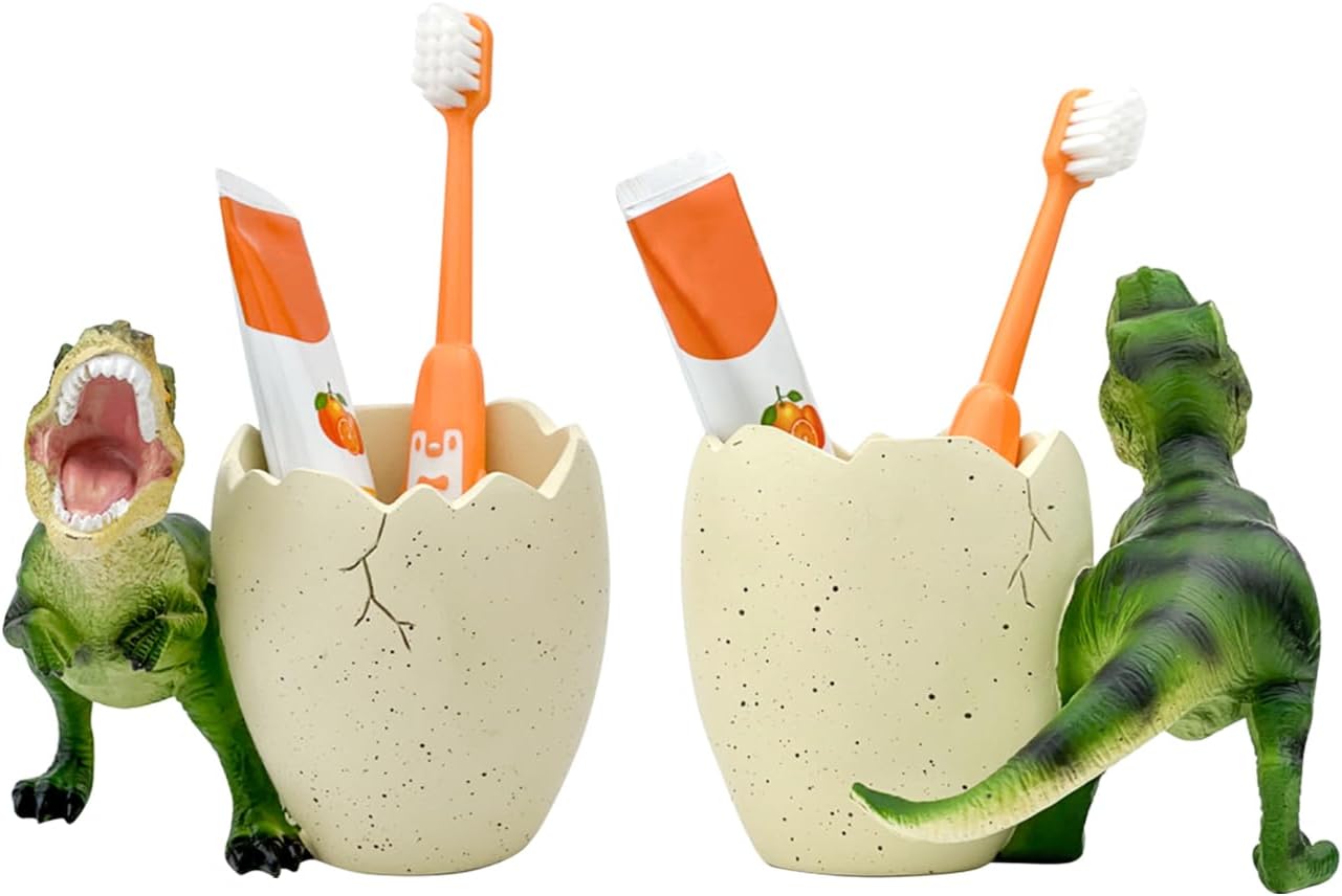 FlidRunest Dinosaur Toothbrush Holder - Green 1