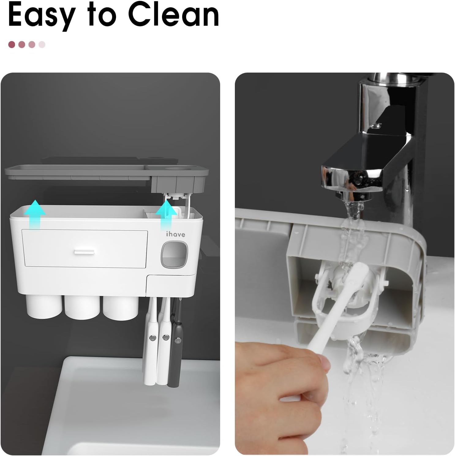iHave Wall Mounted Toothbrush Holder with Dispenser 1