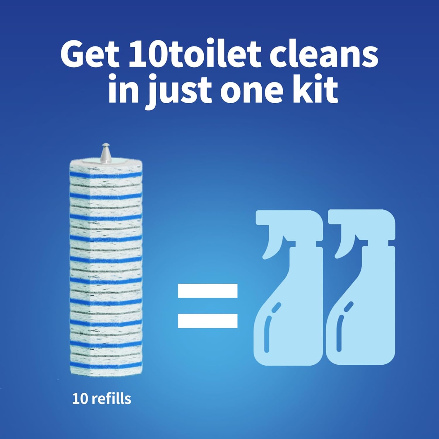 Hohoky 60pc Toilet Brush Refills 6 Groups of 10 Compatible with All Systems