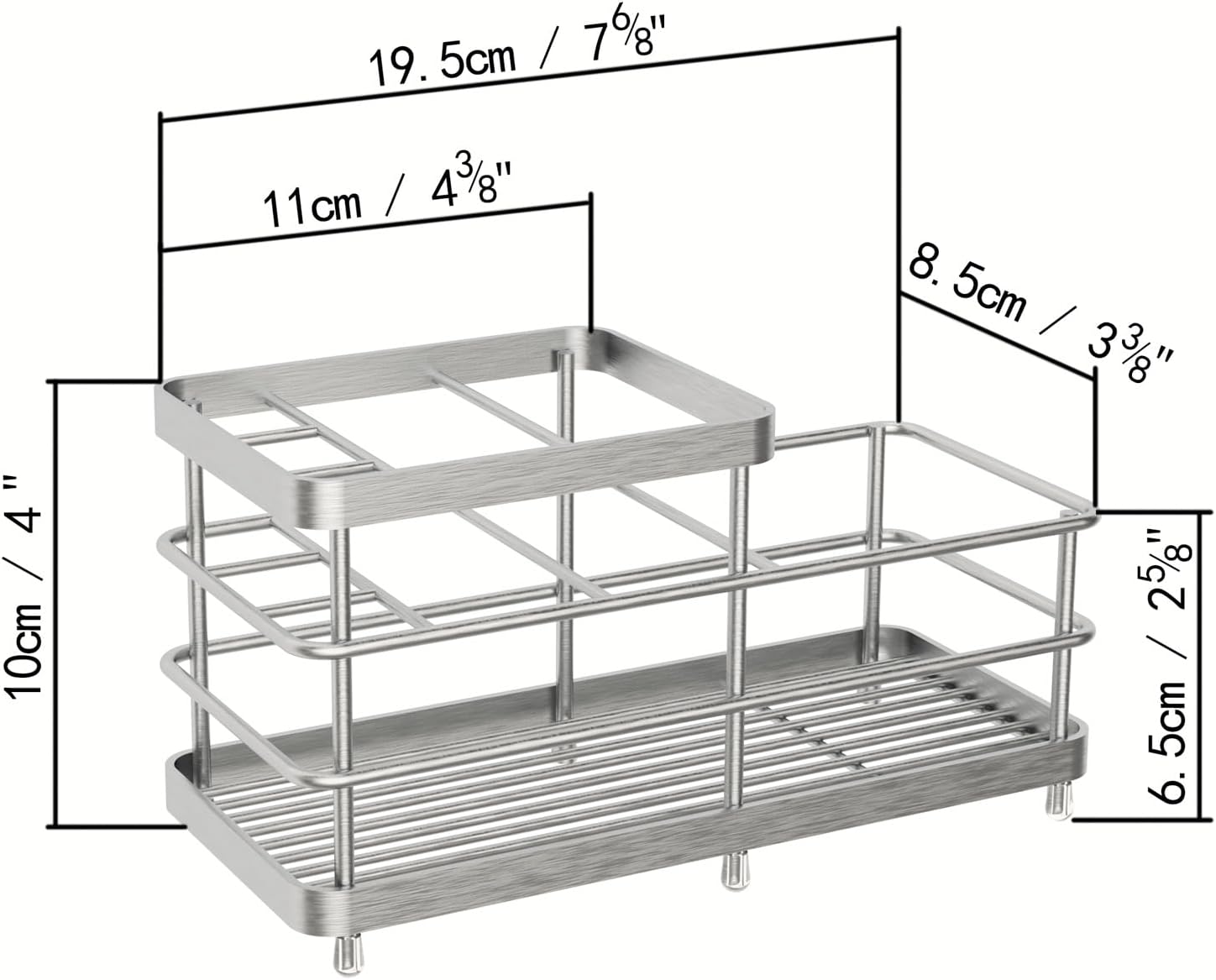 WHALCHI 6 Slots Rustproof Metal Toothbrush Holder Silver
