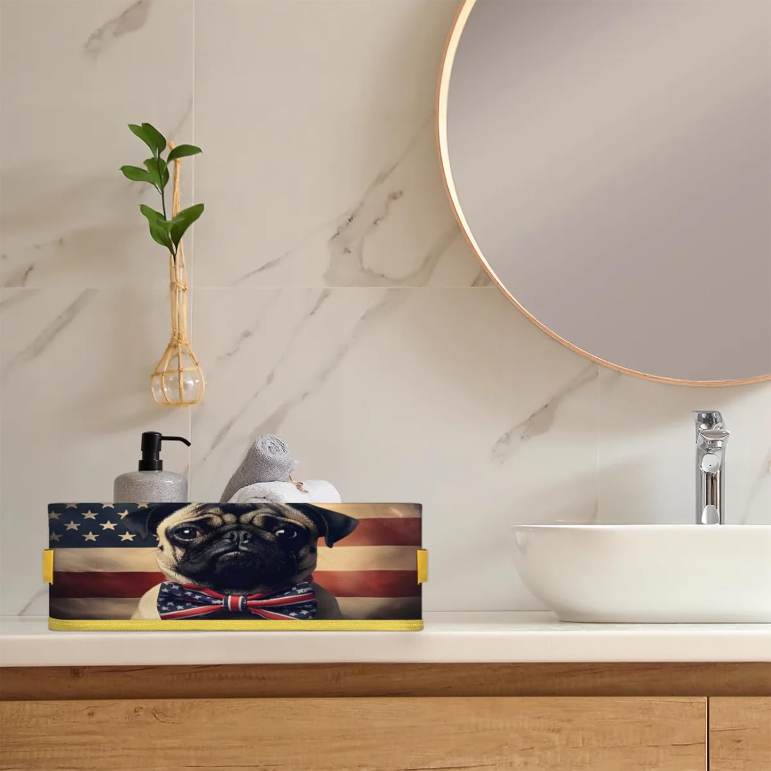 Independence Day Toilet Paper Basket with Handles