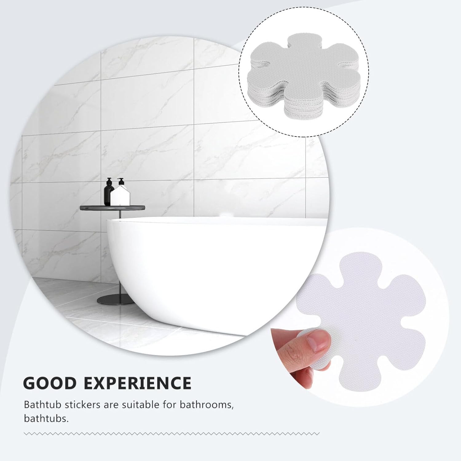 Alipis 20pc Flower Shape Non-Slip Bathtub Stickers
