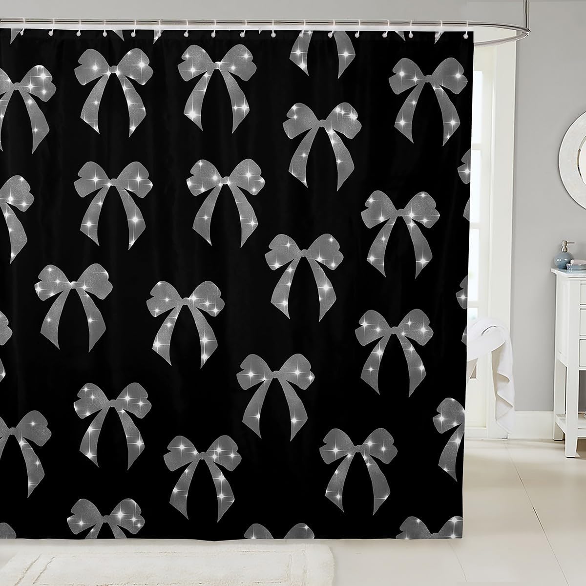 Feelyou Kids Bow Shower Curtain Set 72x72