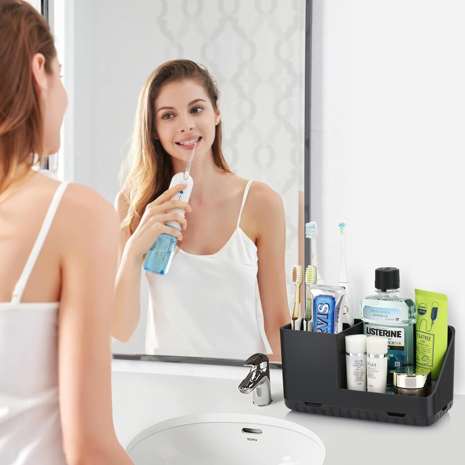 PARKMANI Toothbrush Holder with Drainage and Storage