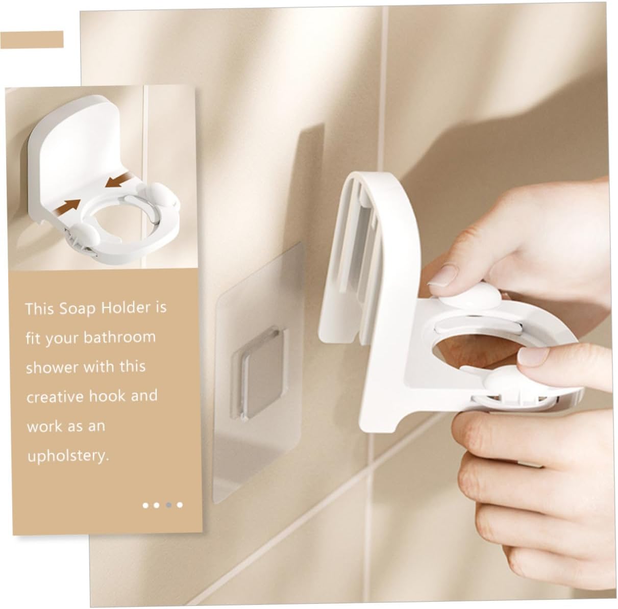 BEBEMOKO 2pcs Wall-Mounted Shampoo Holder for Space-Saving Storage