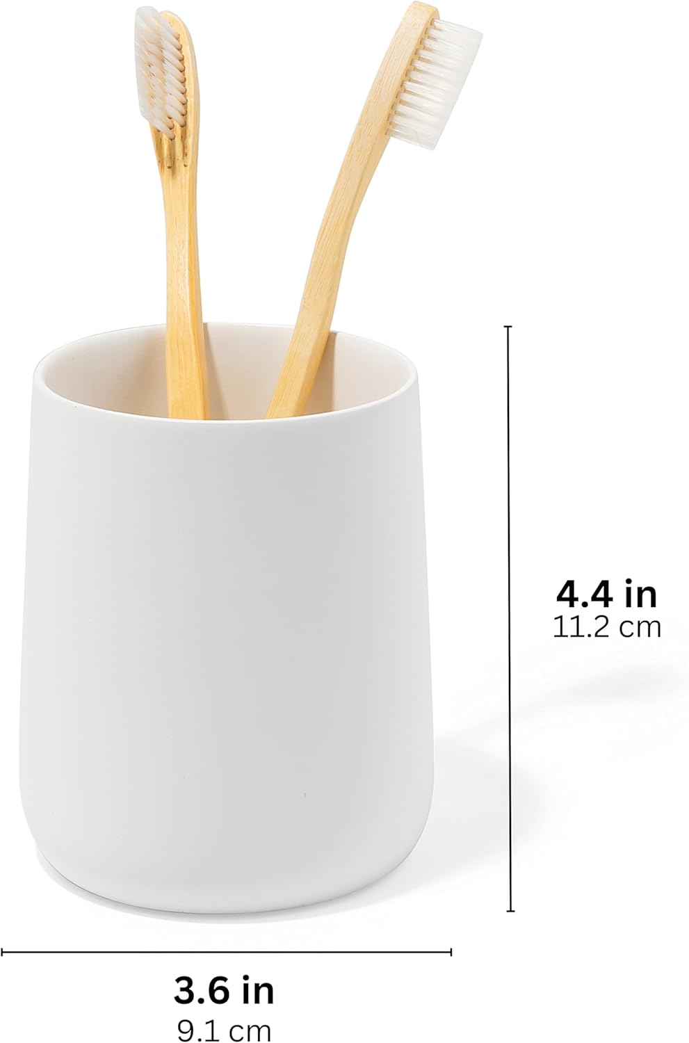 Matte White Toothbrush Holder with Cup and Floss Organizer