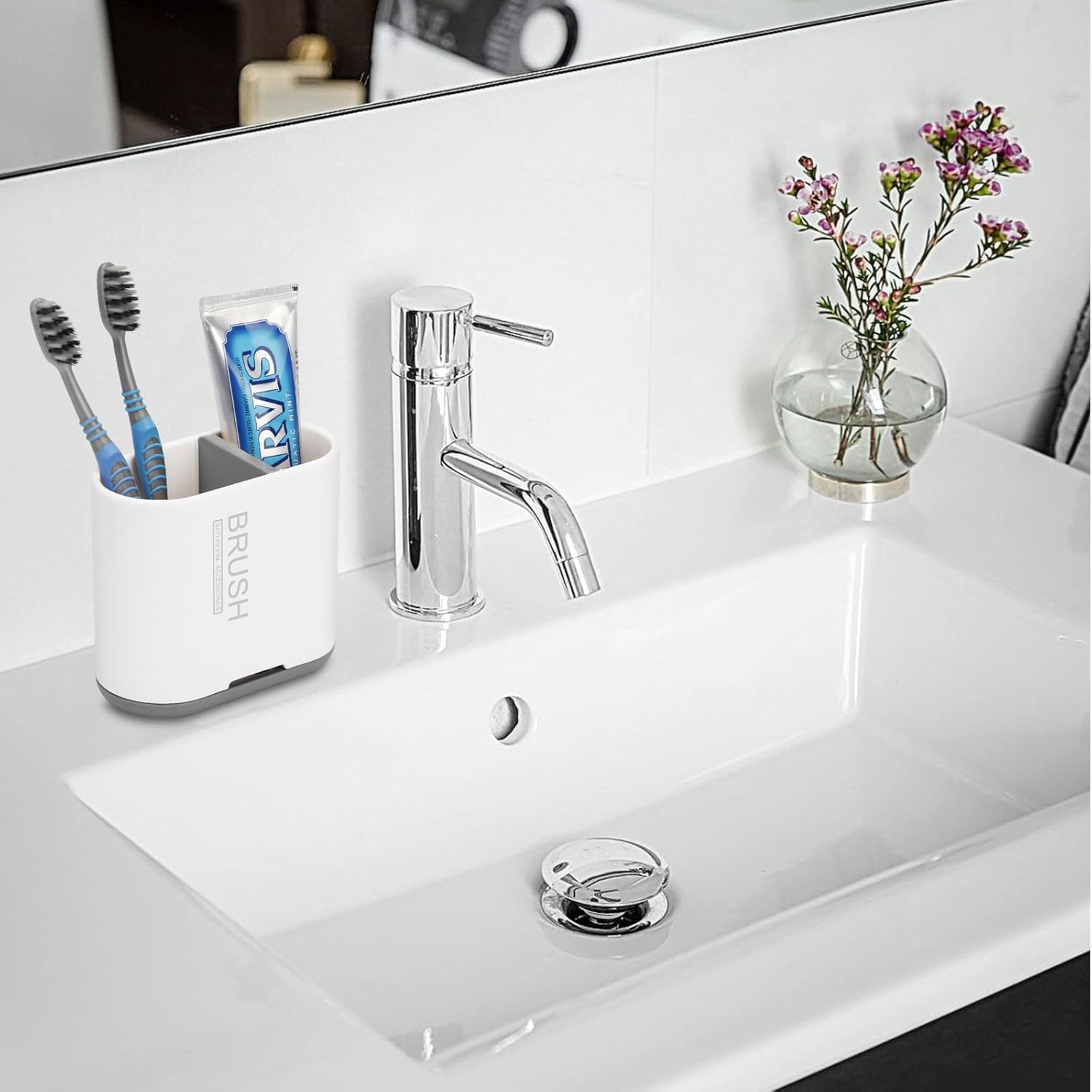 Chintu Toothbrush and Toothpaste Holder with Divider