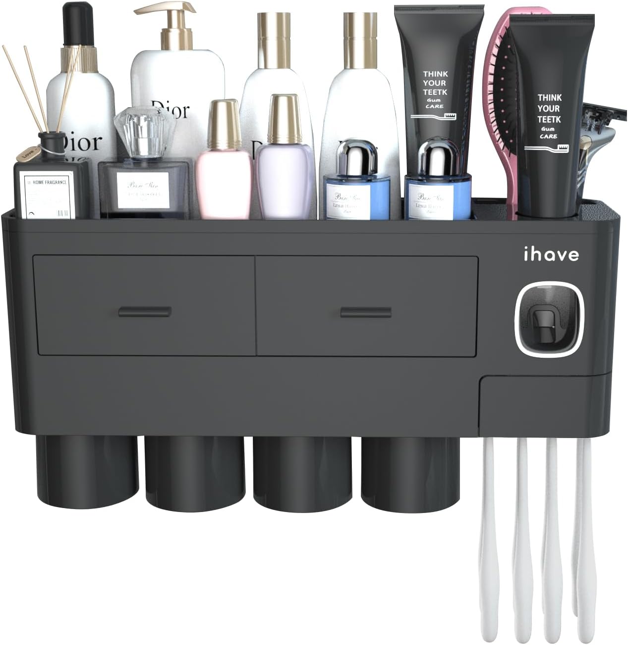 iHave Wall Mounted Toothbrush Holder with Dispenser