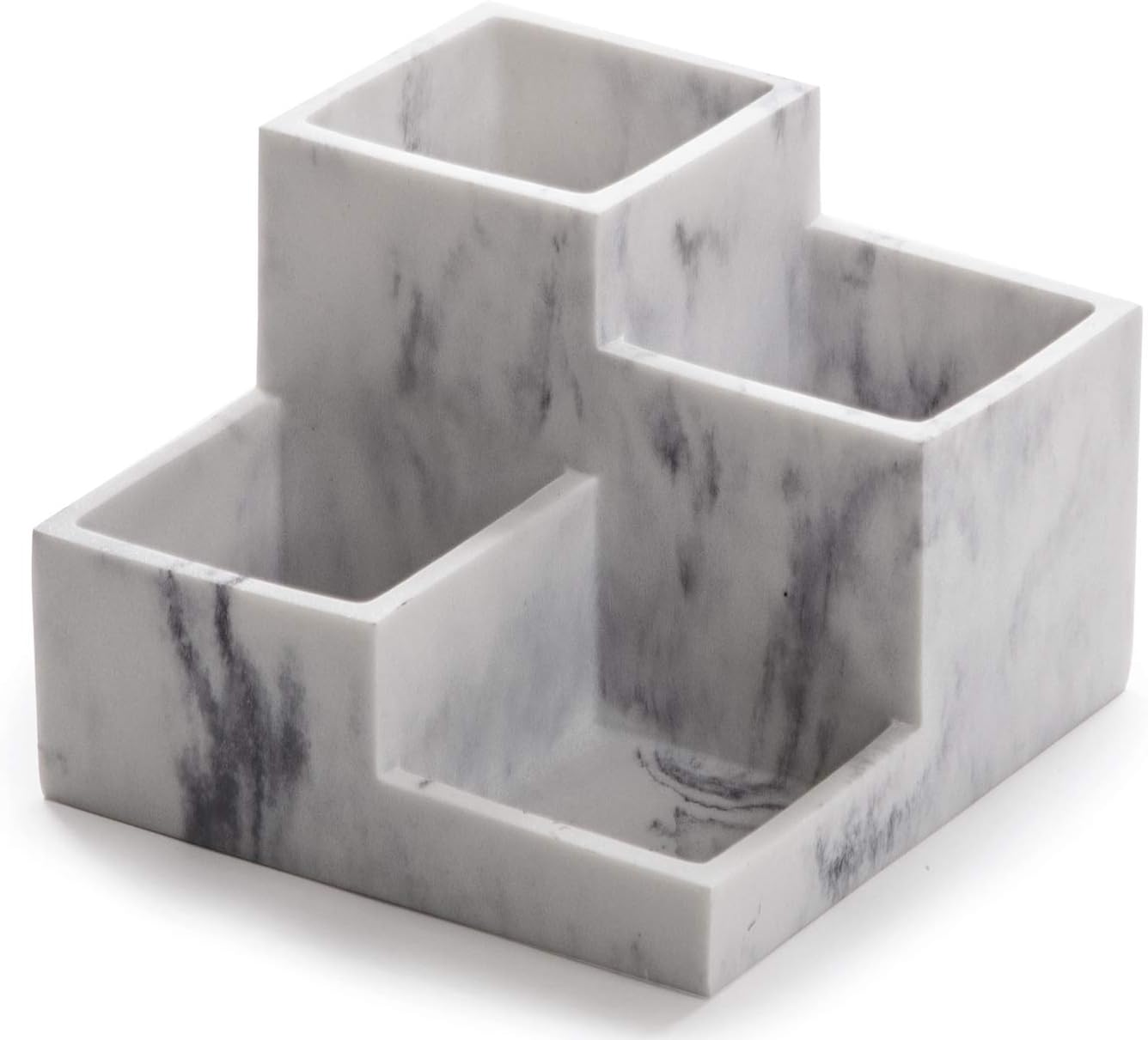 BINO 4 Compartment Vanity Organizer with Matte Marble Base