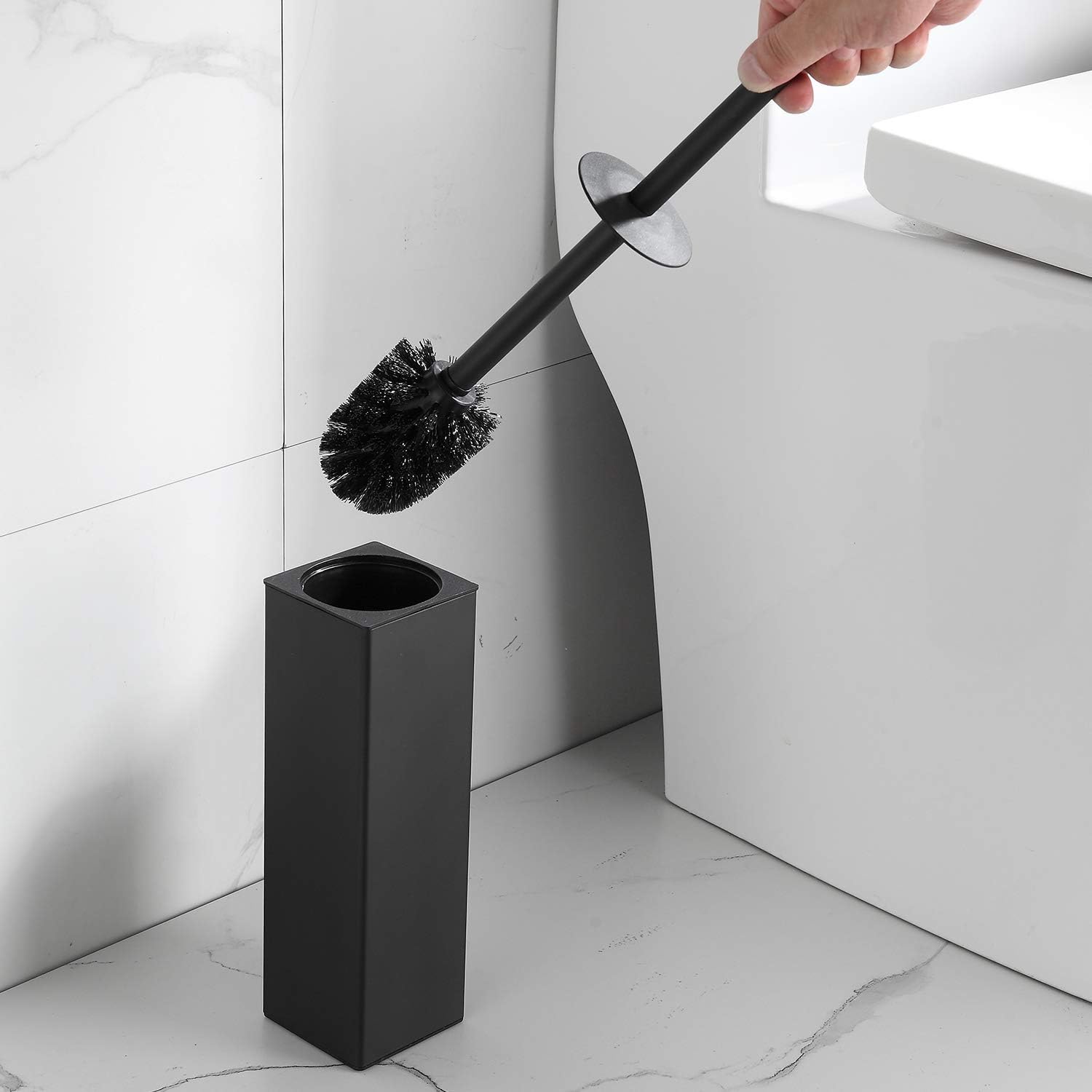 BGL Freestanding Toilet Brush with Holder - Black 1