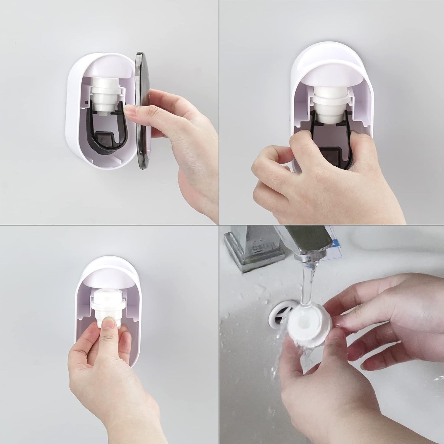 Toothbrush Holder with Cover and Squeezer - Grey