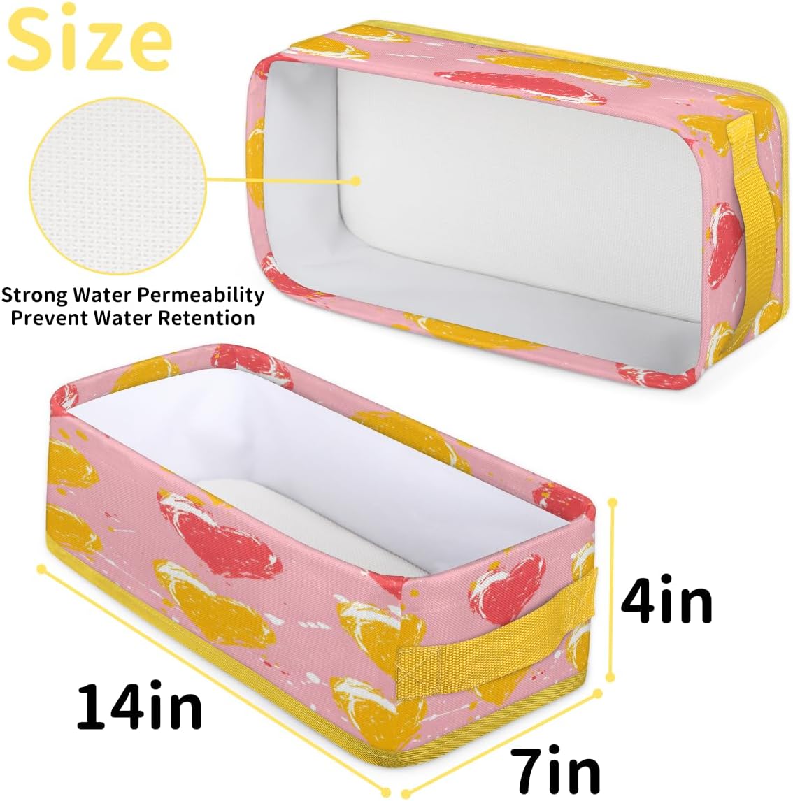 Hearts Pattern Toilet Paper Storage Basket with Handle
