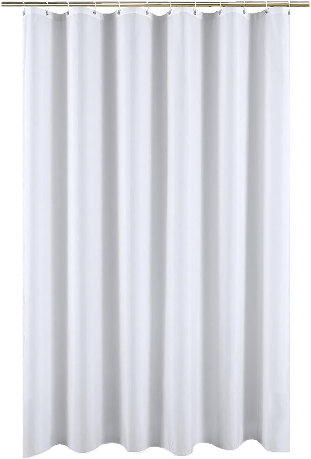 SLattye 72 x 84 Washable Shower Curtain Liner with Curved Plastic Hooks Set
