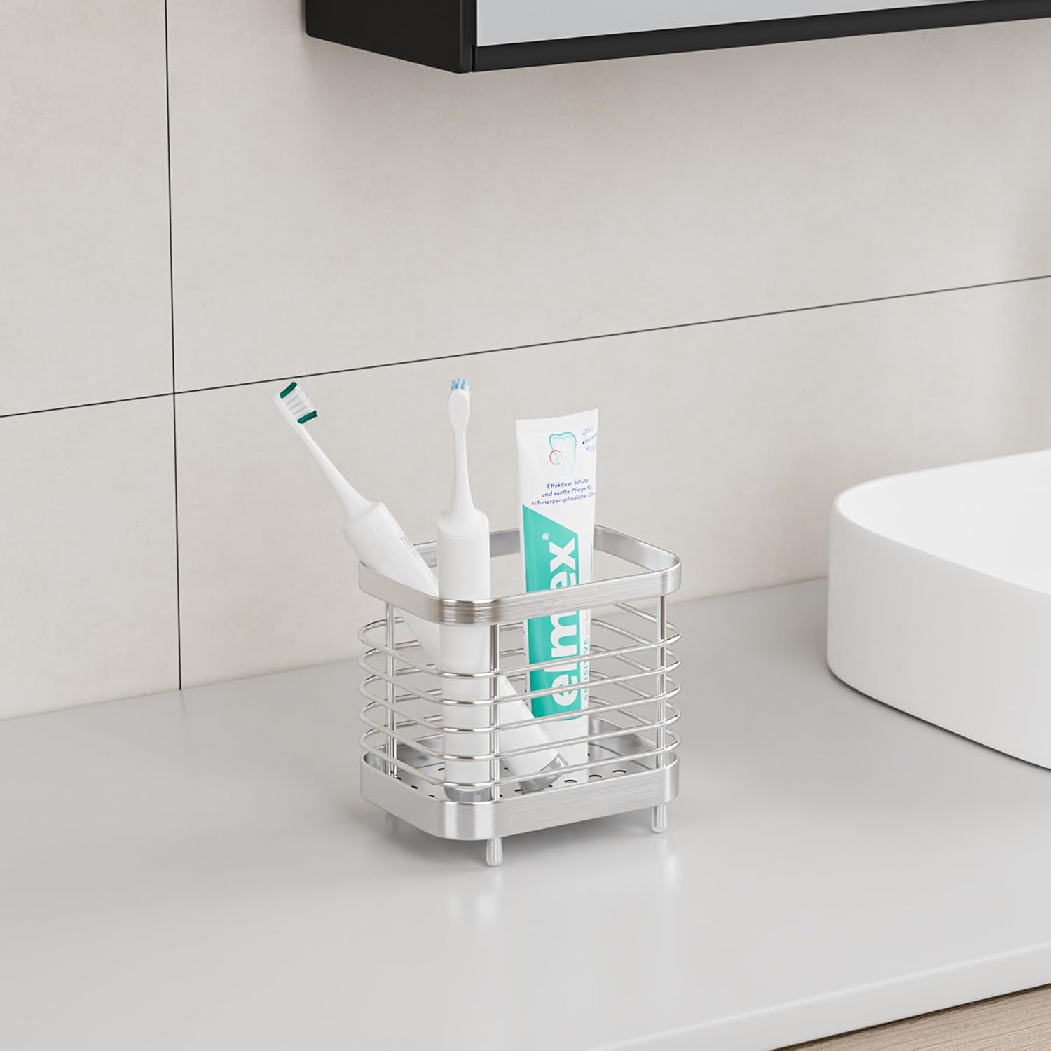 Stainless Steel Shower Toothbrush Holder with Drainage