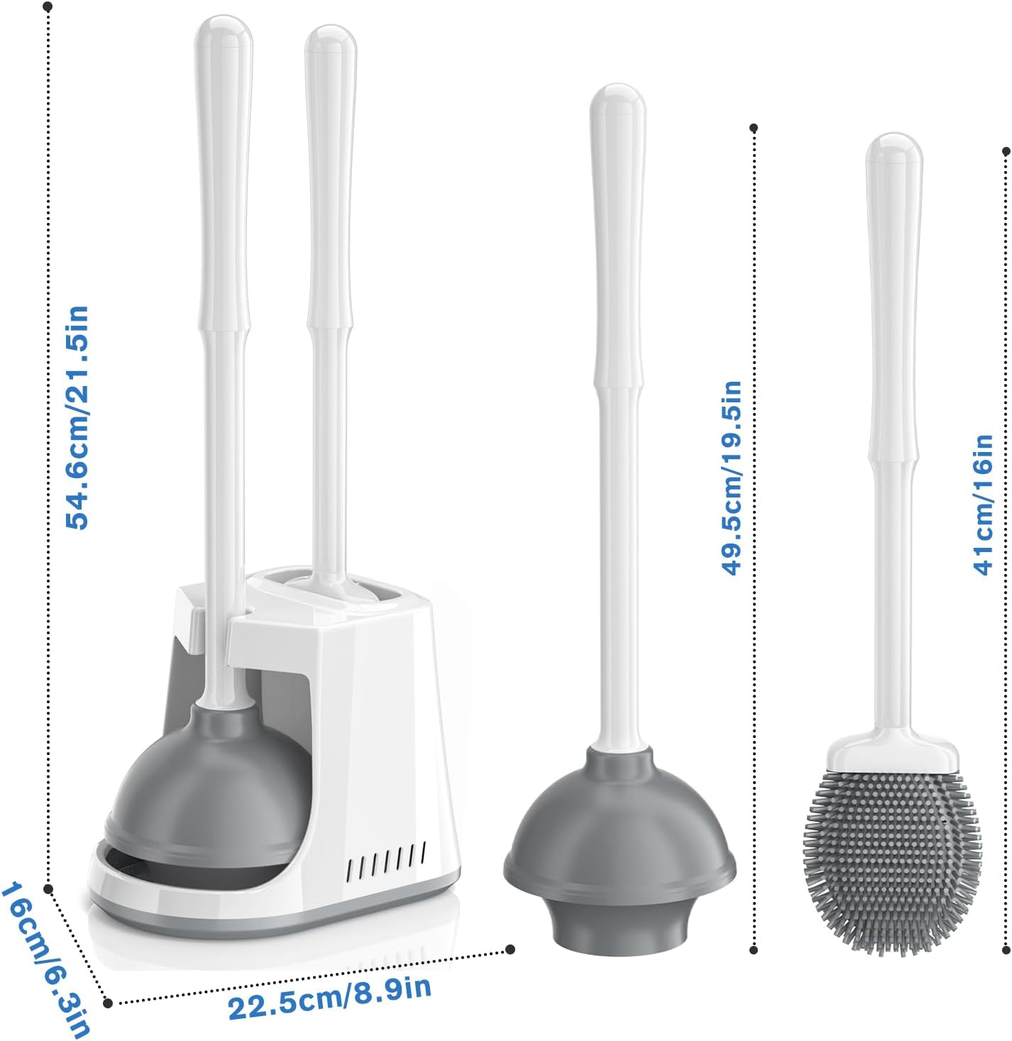 LOVROY Toilet Plunger and Brush Combo Set