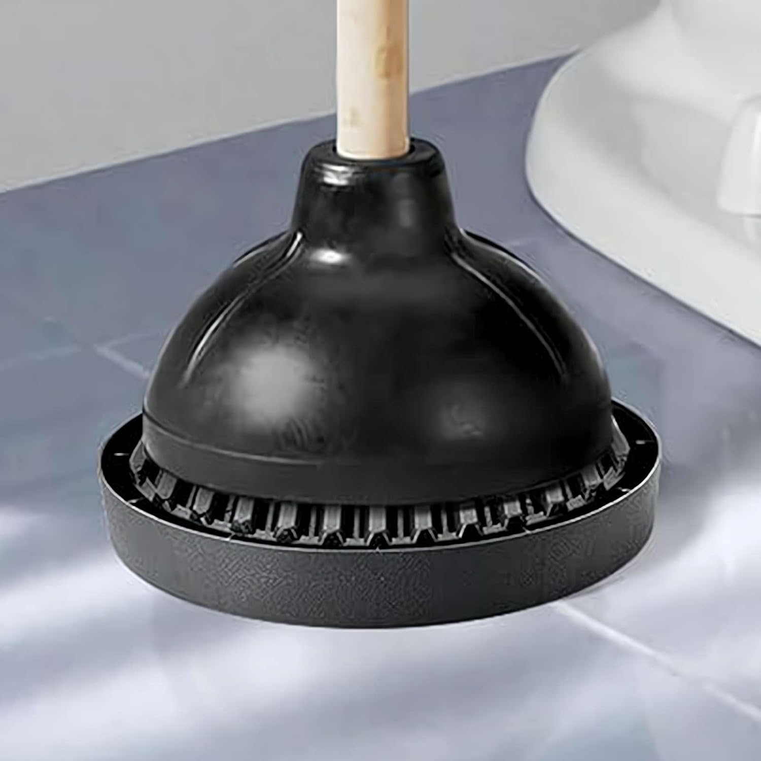 Plunger Tray with Ventilation for Toilet Plunger Drying and Storage