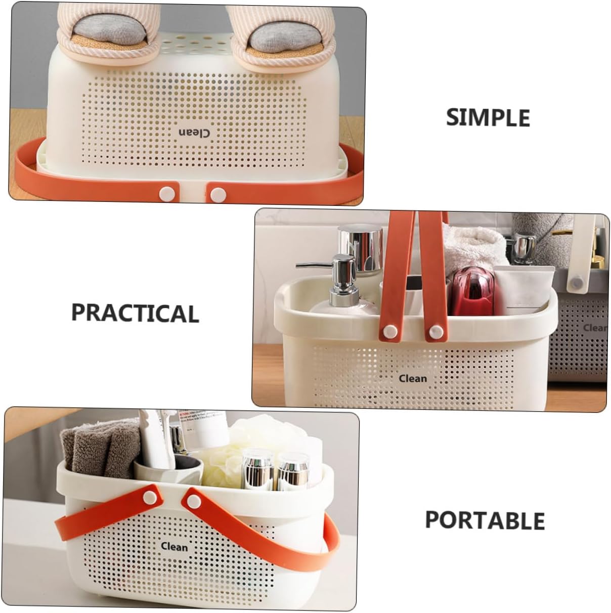 COSMEVIVI Hanging Shower Rustproof Storage Basket with Handle