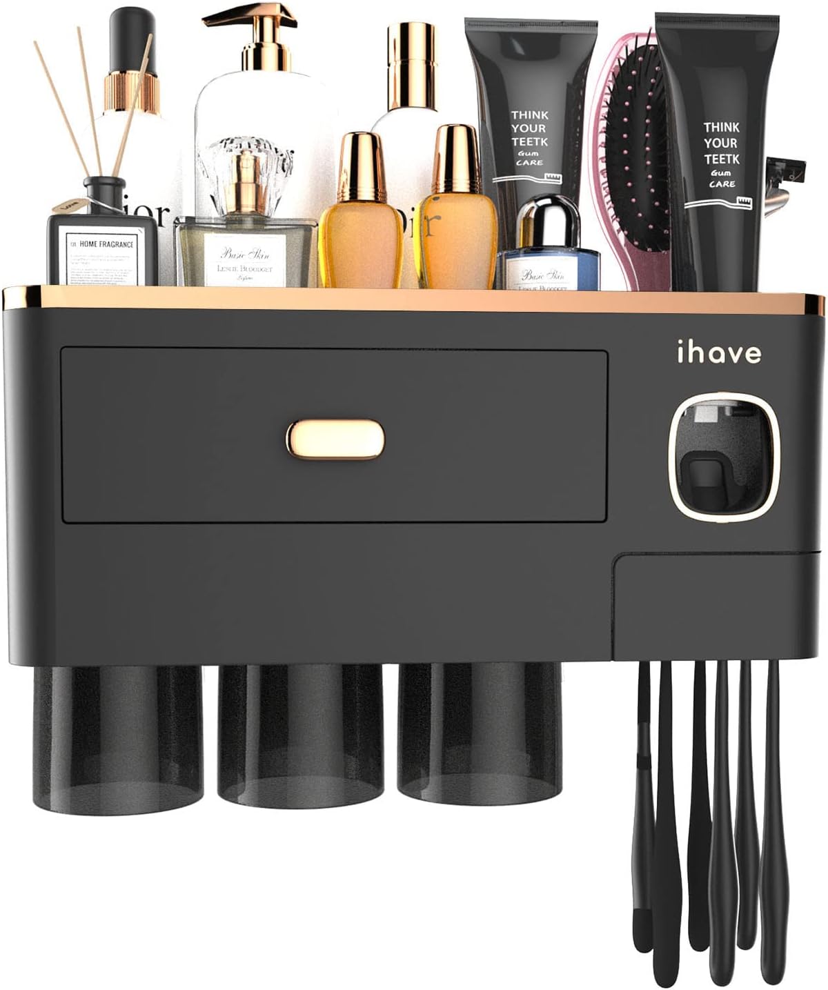 iHave Wall Toothbrush Holder with Dispenser