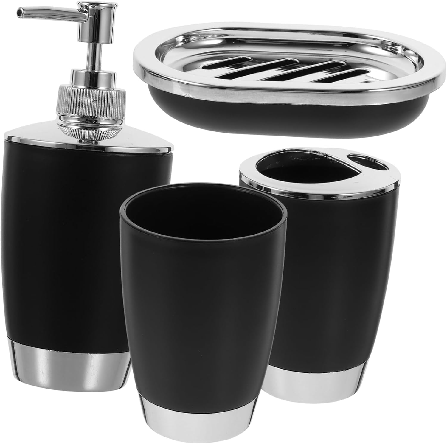 Stylish Toothbrush Cup Holder Set 4pcs Bathroom Accessory