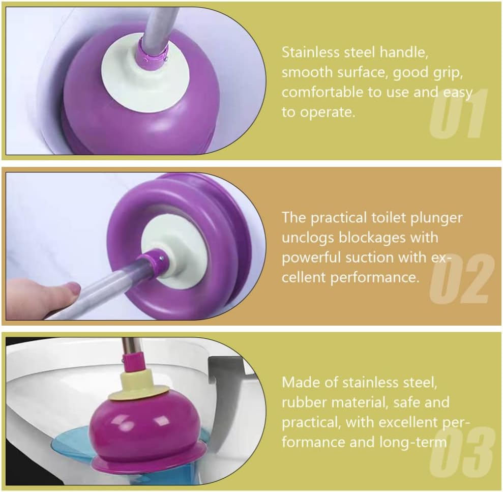 Angoily Purple Toilet Plunger with Handle