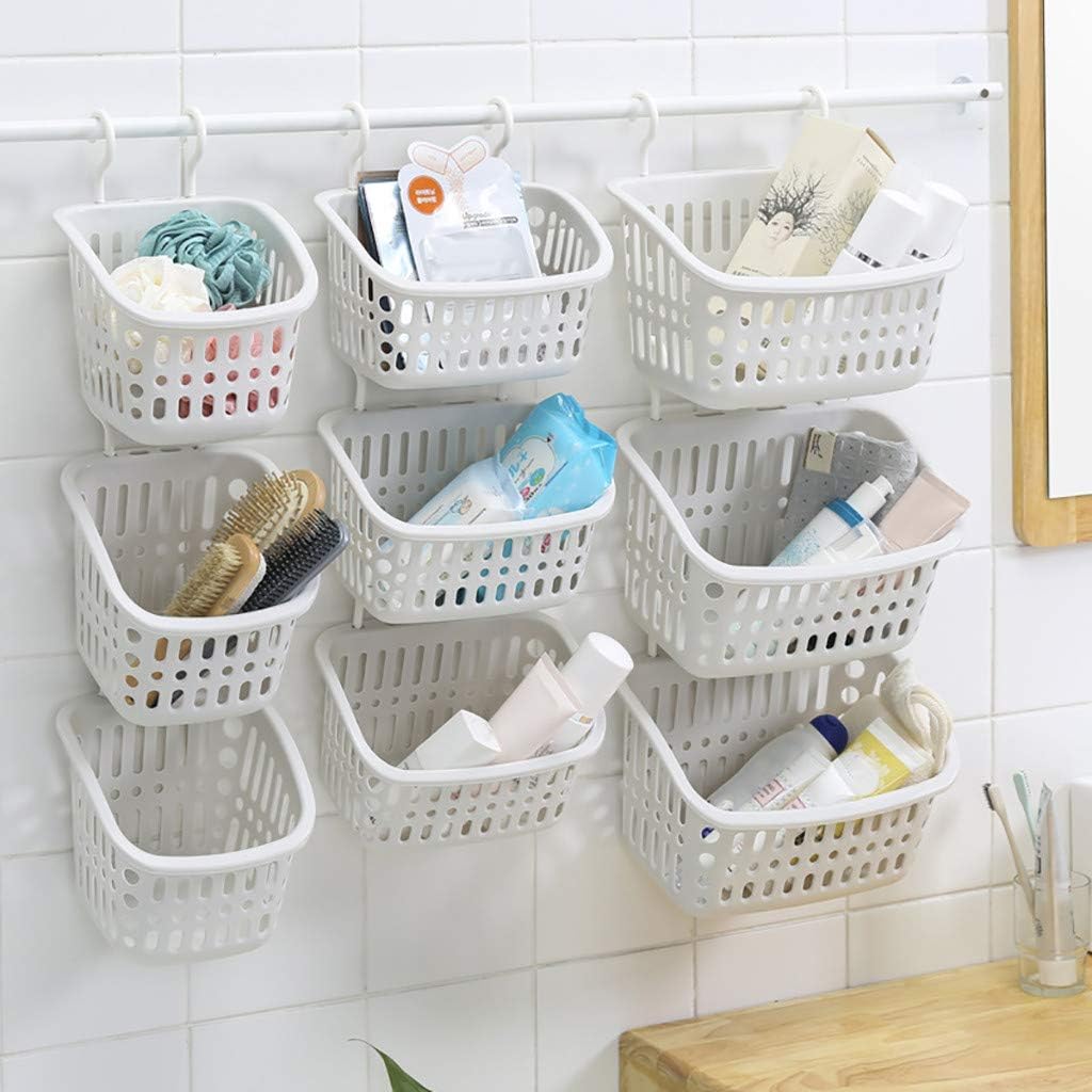 Durable Plastic Wall Mount Storage Basket for Home Kitchen Bathroom