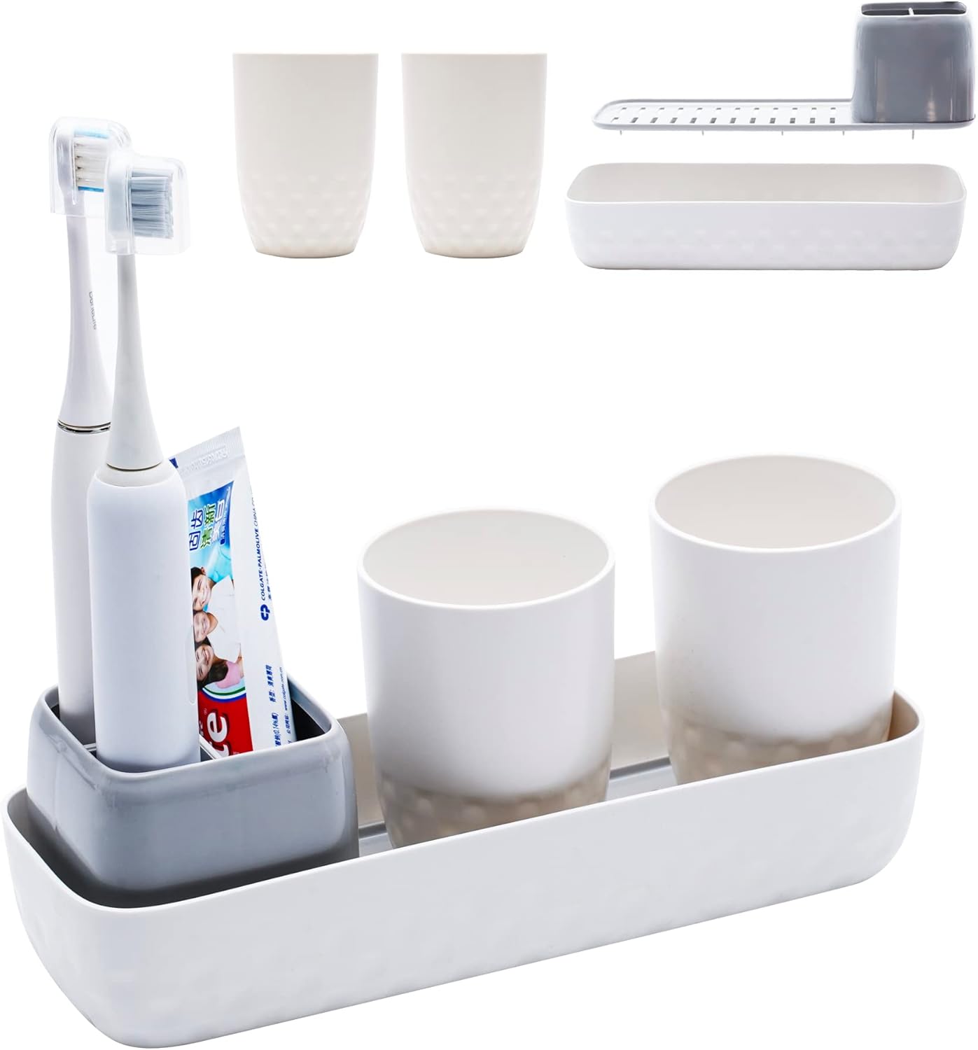 Ayswupt Electric Toothbrush Holder with 2 Cups Set