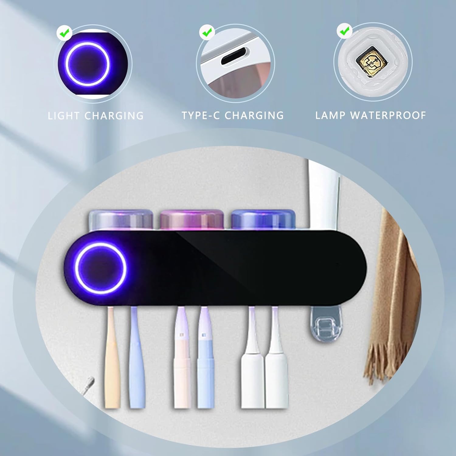LALFENNB Smart Toothbrush Holder with Dispenser