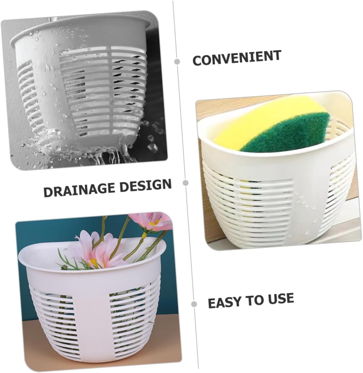 4PCS Wall Storage Basket Drainage Bathroom Organizer 1