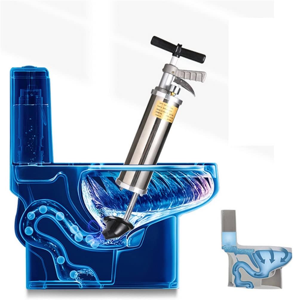 Powerful Stainless Steel Toilet Plunger with Air Blaster