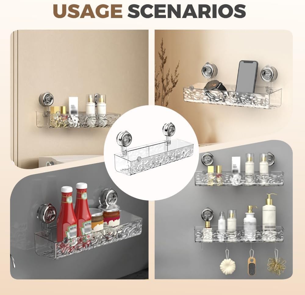 Corrugated Suction Cup Storage Rack with Glacier Pattern