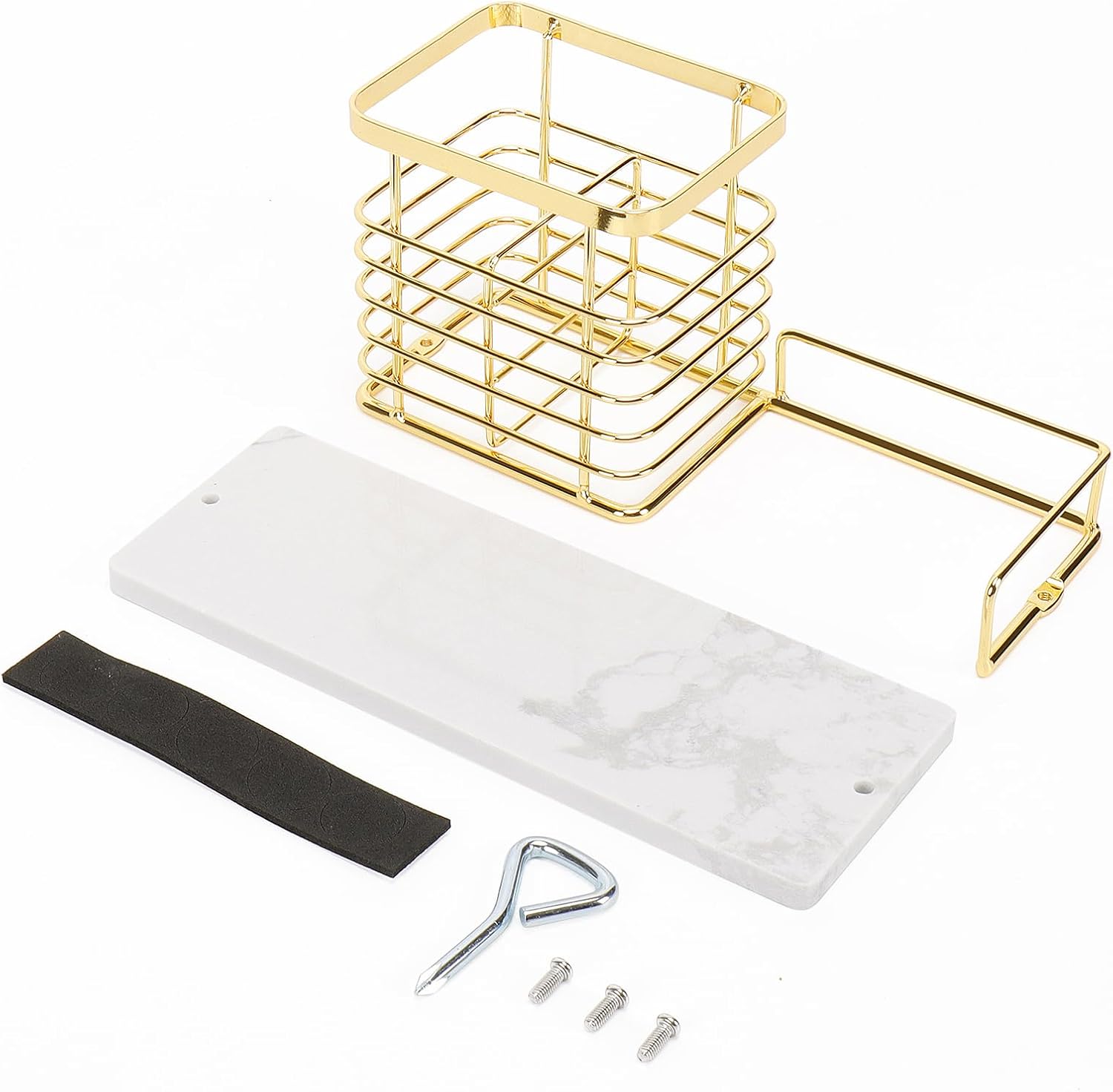HarJue Gold Marble Toothbrush Holder with 2 Slots