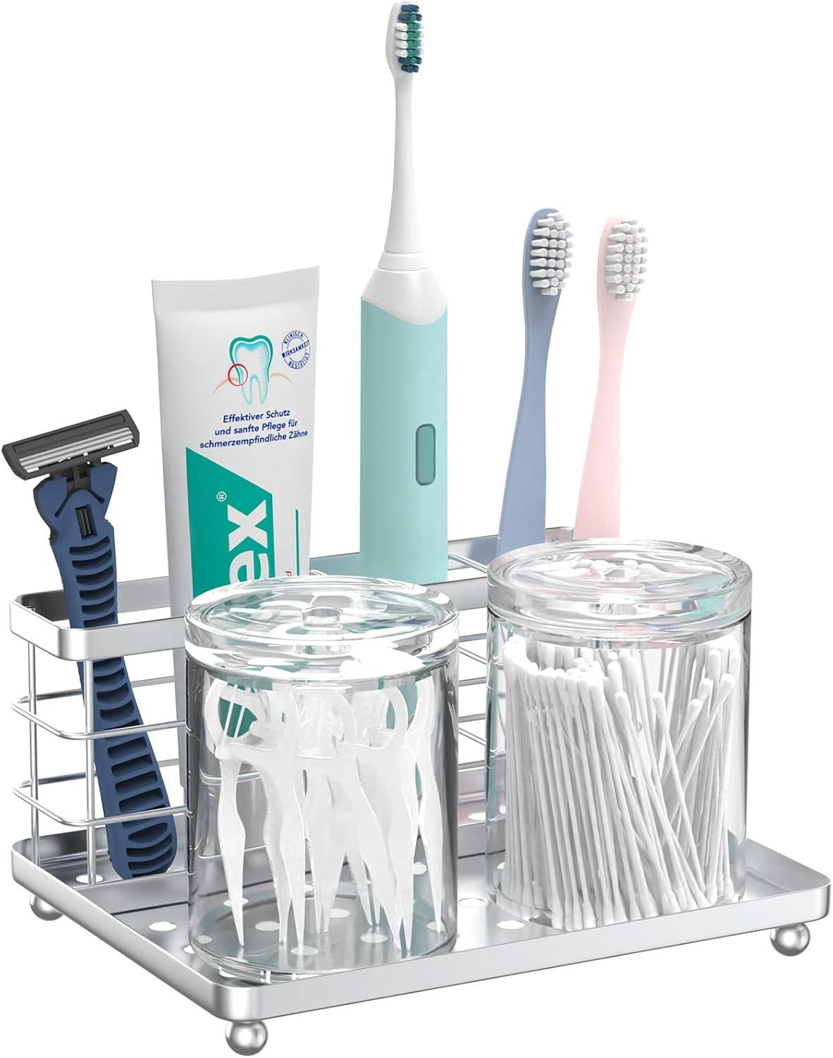 Luxspire Toothbrush Holders for Bathroom 3-Slot Silver