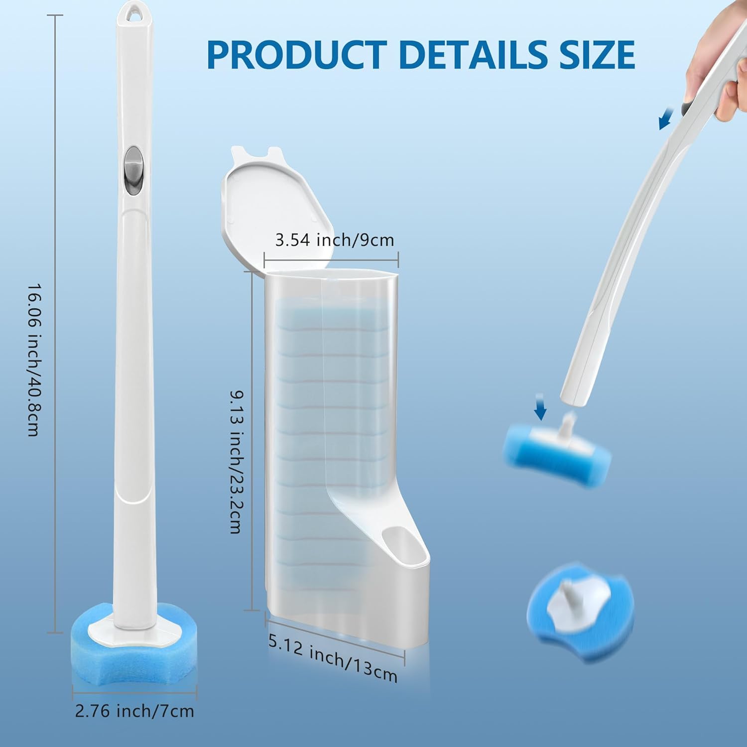 144 Count Toilet Brush Refills Upgrade for Bathroom Cleaning